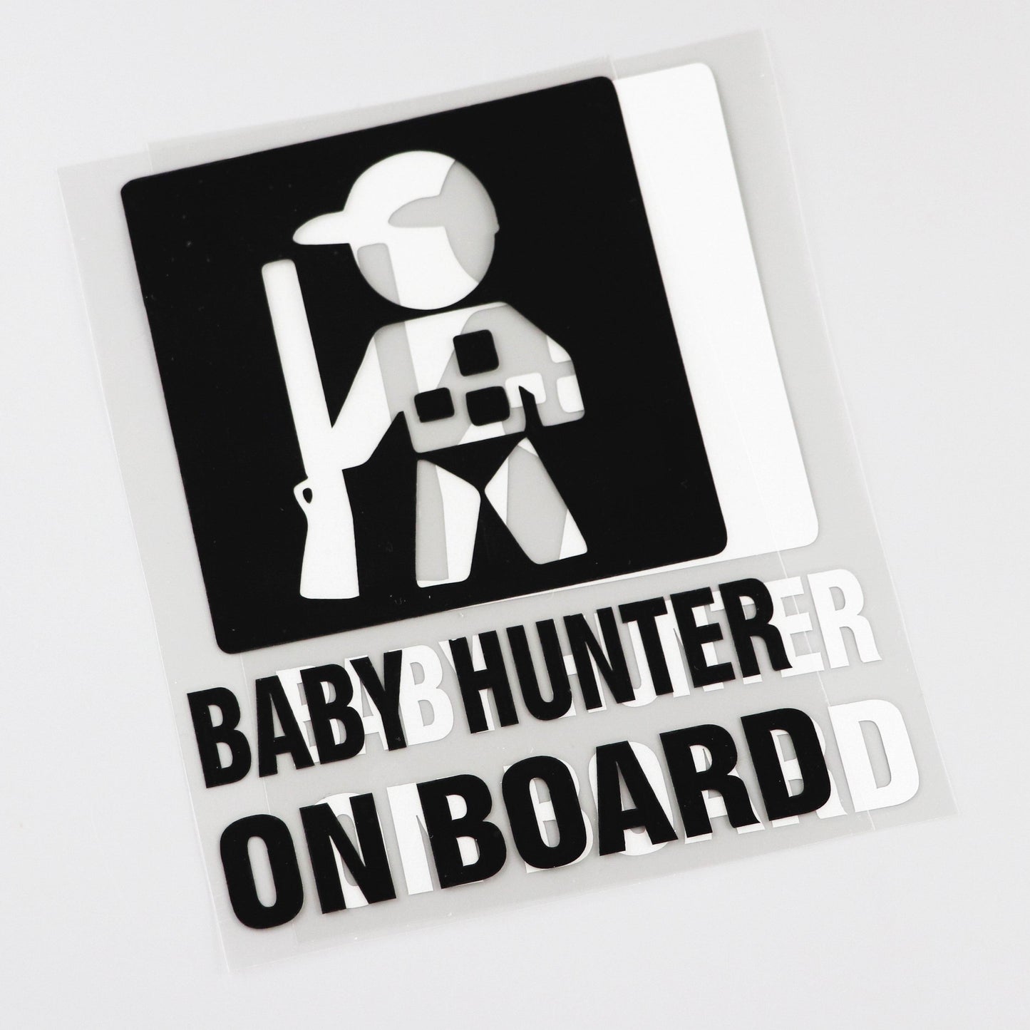 12.9CM*16.8CM Car Sticker Baby Hunter on Board Car Truck  Vinyl Window Decoration