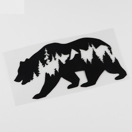 17.3CMX8.6CM Cartoon Bear Wildlife Camper Car Truck  Decal  Vinyl Car Sticker 13C-0080