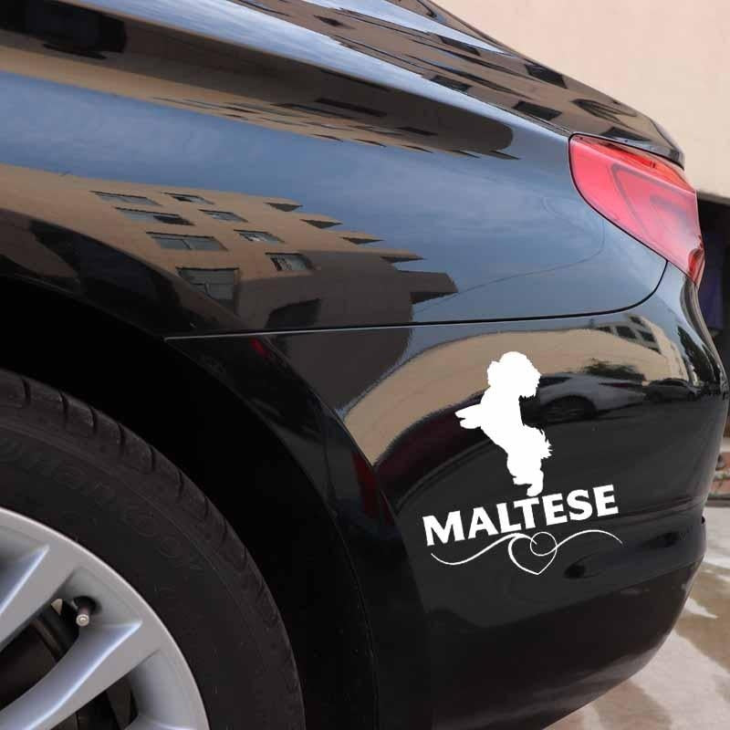 2020 NEW 12X13.9CM Maltese Love Vinyl Decal Car Sticker Dog Breed Pet Animal Black/Silver C24-1539