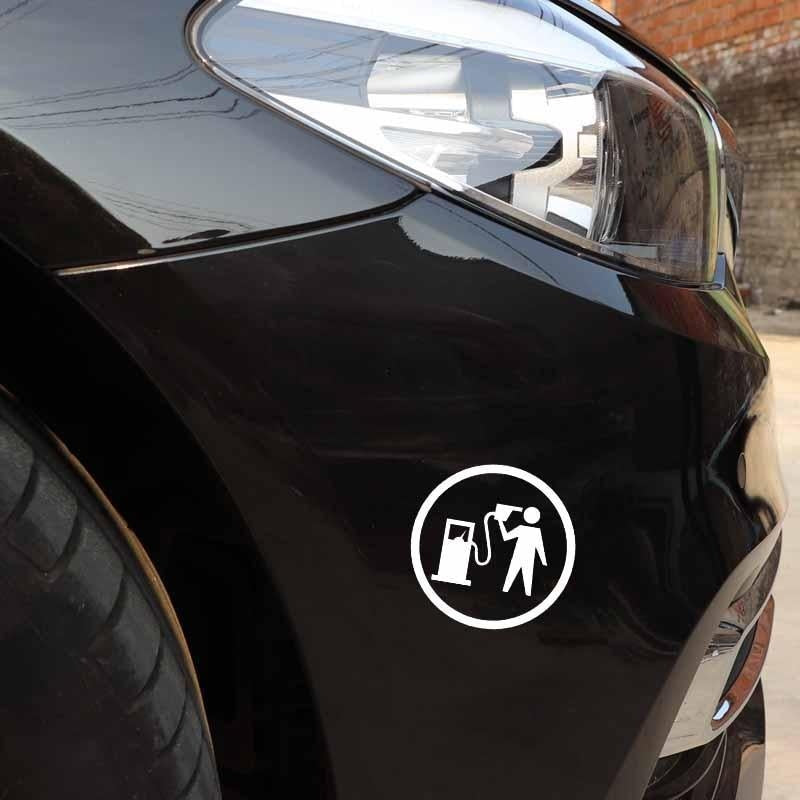 Hot 12.7CM*12.7CM Car Sticker Funny Vinyl Decal Gas Fuel Black/Silver C3-0743