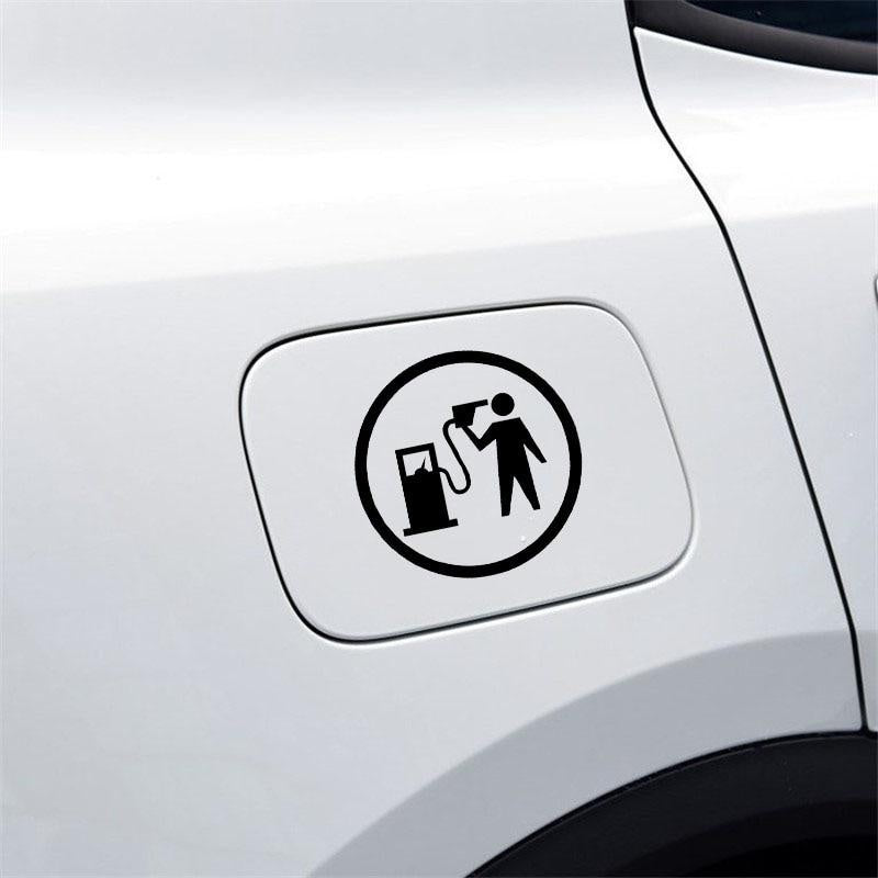 Hot 12.7CM*12.7CM Car Sticker Funny Vinyl Decal Gas Fuel Black/Silver C3-0743
