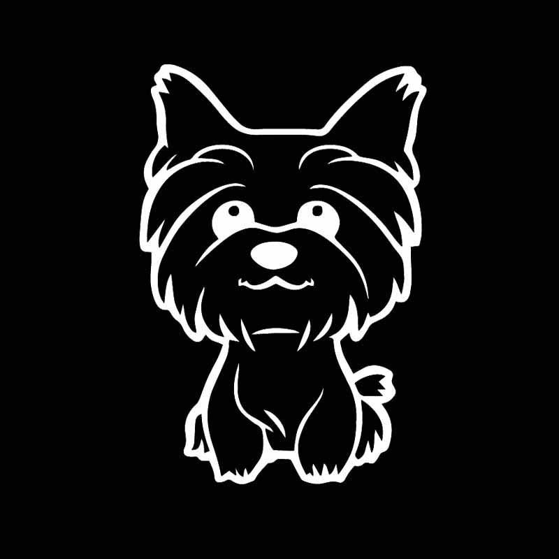 10.8X16CM Yorkie Yorkshire Terrier Doggy Decal Cute Fun Dog Car Window Vinyl Car Sticker Black/Silver C24-1633
