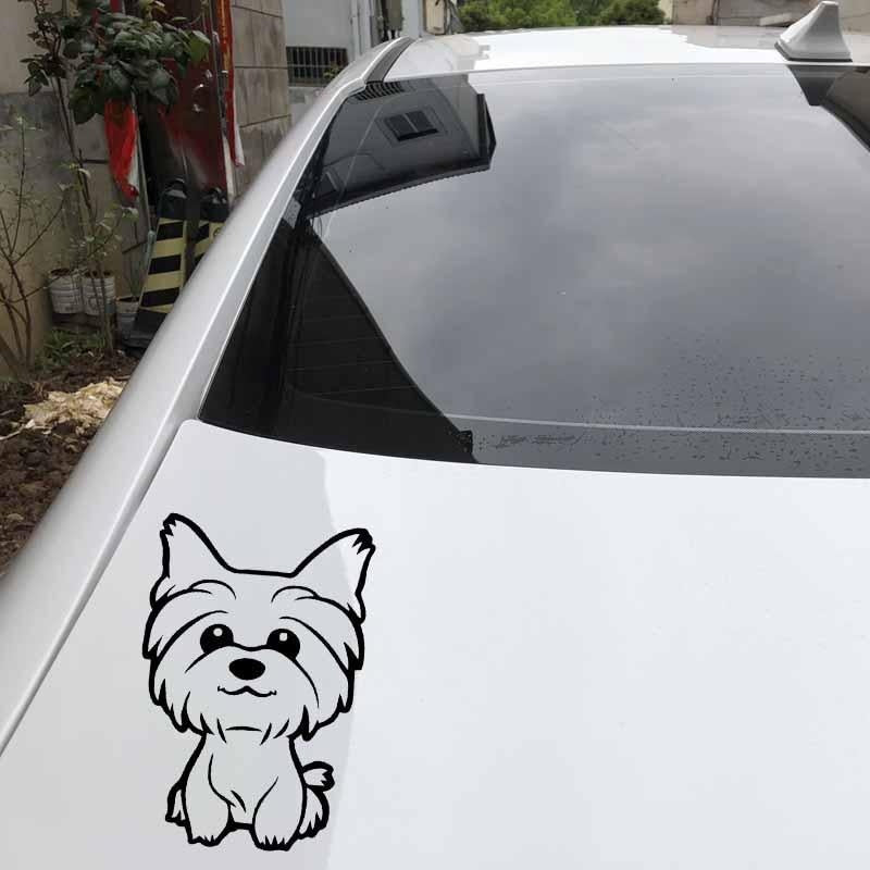 10.8X16CM Yorkie Yorkshire Terrier Doggy Decal Cute Fun Dog Car Window Vinyl Car Sticker Black/Silver C24-1633