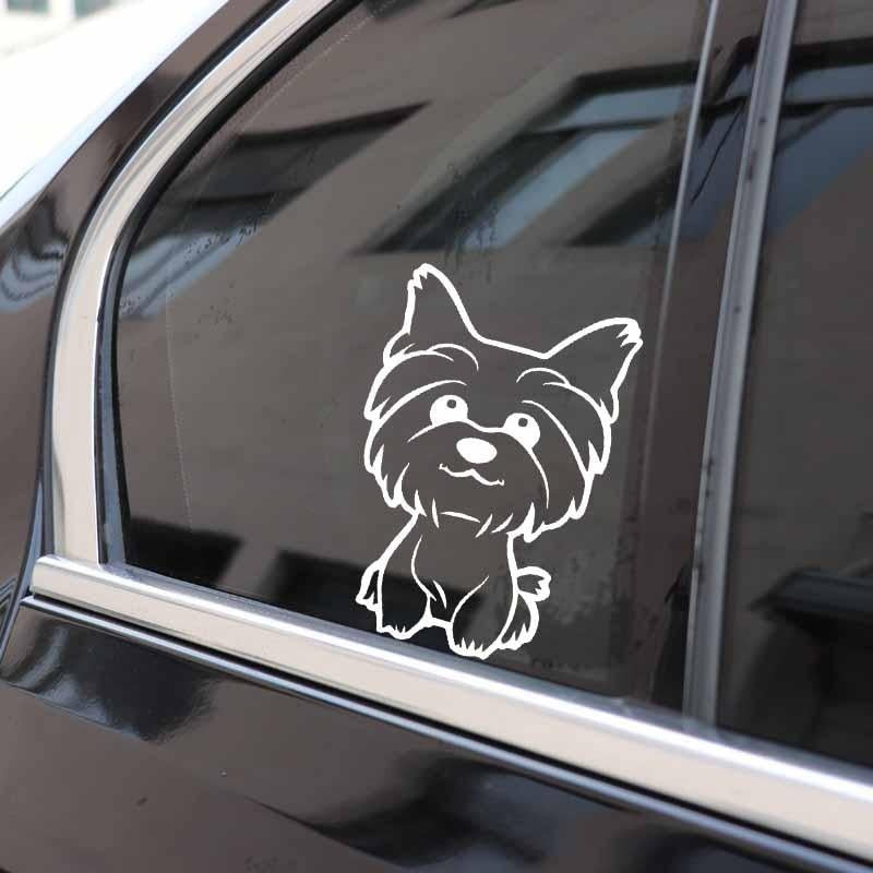 10.8X16CM Yorkie Yorkshire Terrier Doggy Decal Cute Fun Dog Car Window Vinyl Car Sticker Black/Silver C24-1633