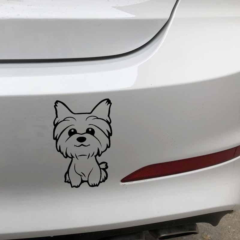 10.8X16CM Yorkie Yorkshire Terrier Doggy Decal Cute Fun Dog Car Window Vinyl Car Sticker Black/Silver C24-1633