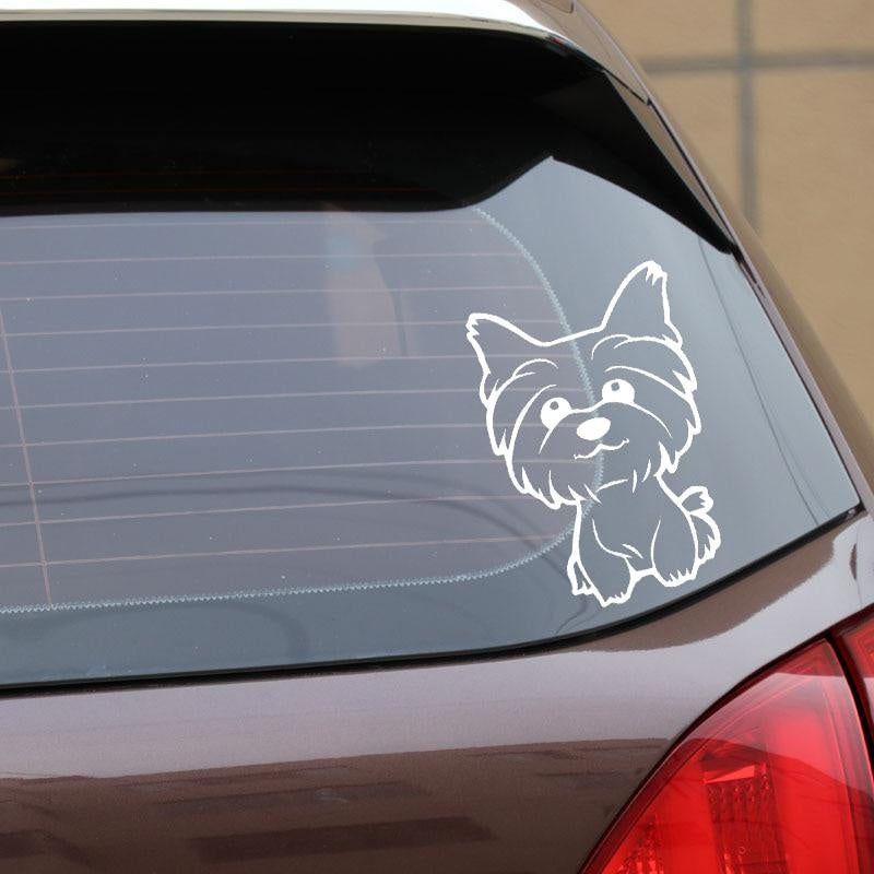 10.8X16CM Yorkie Yorkshire Terrier Doggy Decal Cute Fun Dog Car Window Vinyl Car Sticker Black/Silver C24-1633