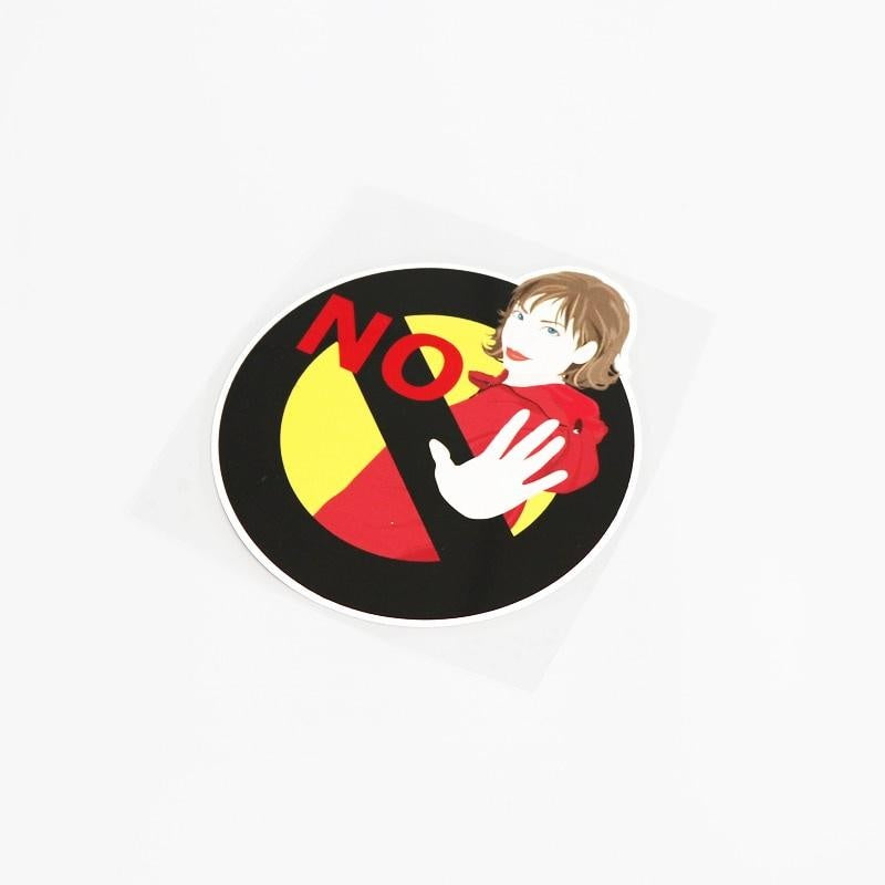 12CM*13.2CM Warning Mark No Approaching Funny PVC Car Sticker Decal Personality Car Styling 13-0197
