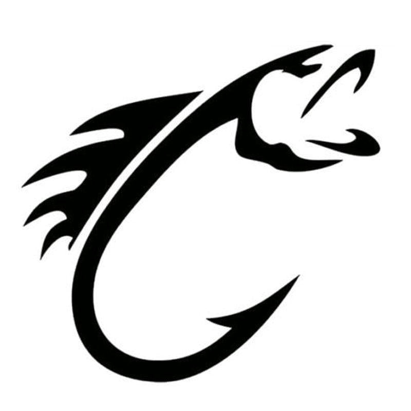Hot 13*12.5CM FISHING HOOKS Car Sticker Decals Motorcycle Stickers Decorative Car Styling C2-0270