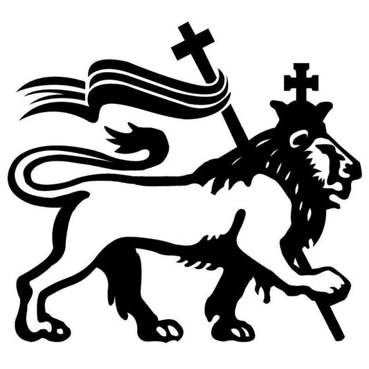 High-quality 18.5*16.8CM Rasta Lion Of Judah Classic Car Styling Decals Vinyl Car Body Decal Accessories Black/Silver S1-2605