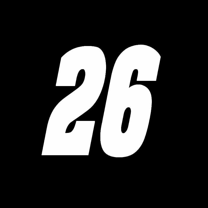 Fashion 15CM*14.1CM Interesting Race Number 26 Decoration Vinyl Car-styling Car Sticker Decal Black/Silver C11-0867