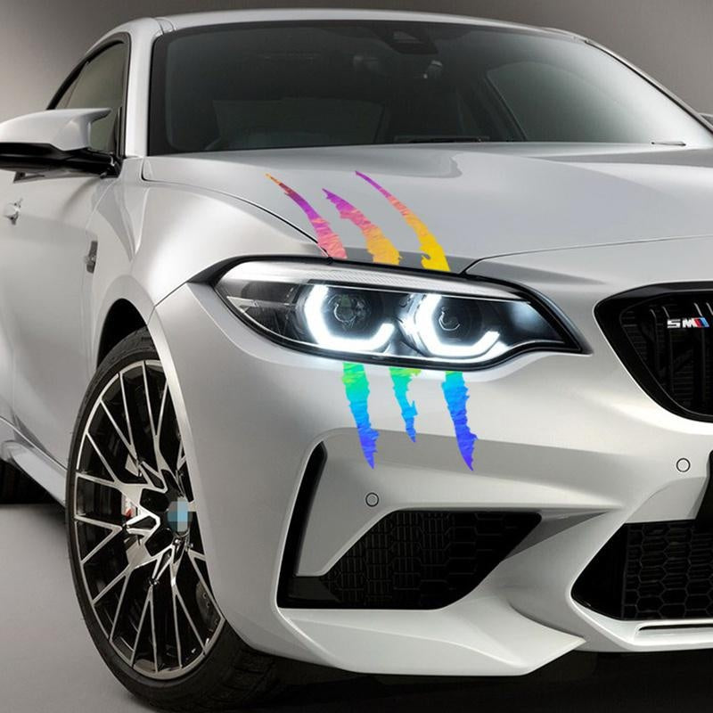 Car Sticker Individuality Scratch Stripe Claw Marks Car Auto Headlight Decal Car Styling Popular Fashion Decorate Decals Red/Black/Gold/Silver/Multicolor