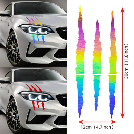 Car Sticker Individuality Scratch Stripe Claw Marks Car Auto Headlight Decal Car Styling Popular Fashion Decorate Decals Red/Black/Gold/Silver/Multicolor