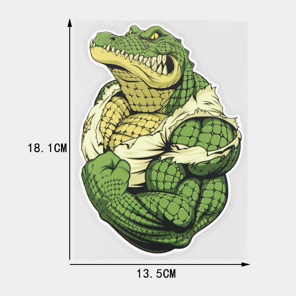 13.5×18.1CM Ferocious And Strong Crocodile Cartoon Car Sticker Funny Animal Decoration Decals 21A-0245