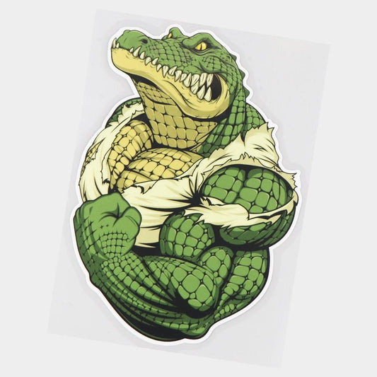 13.5×18.1CM Ferocious And Strong Crocodile Cartoon Car Sticker Funny Animal Decoration Decals 21A-0245