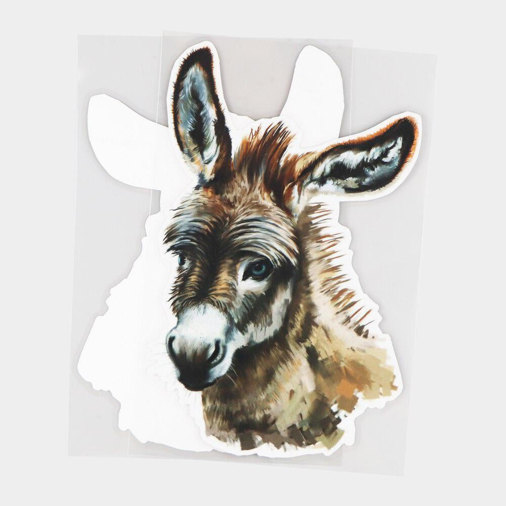 12×19CM Art Pattern Donkey Portrait Scratch Occlusion Cartoon Decals Funny Car Stickers Accessories 21A-0191