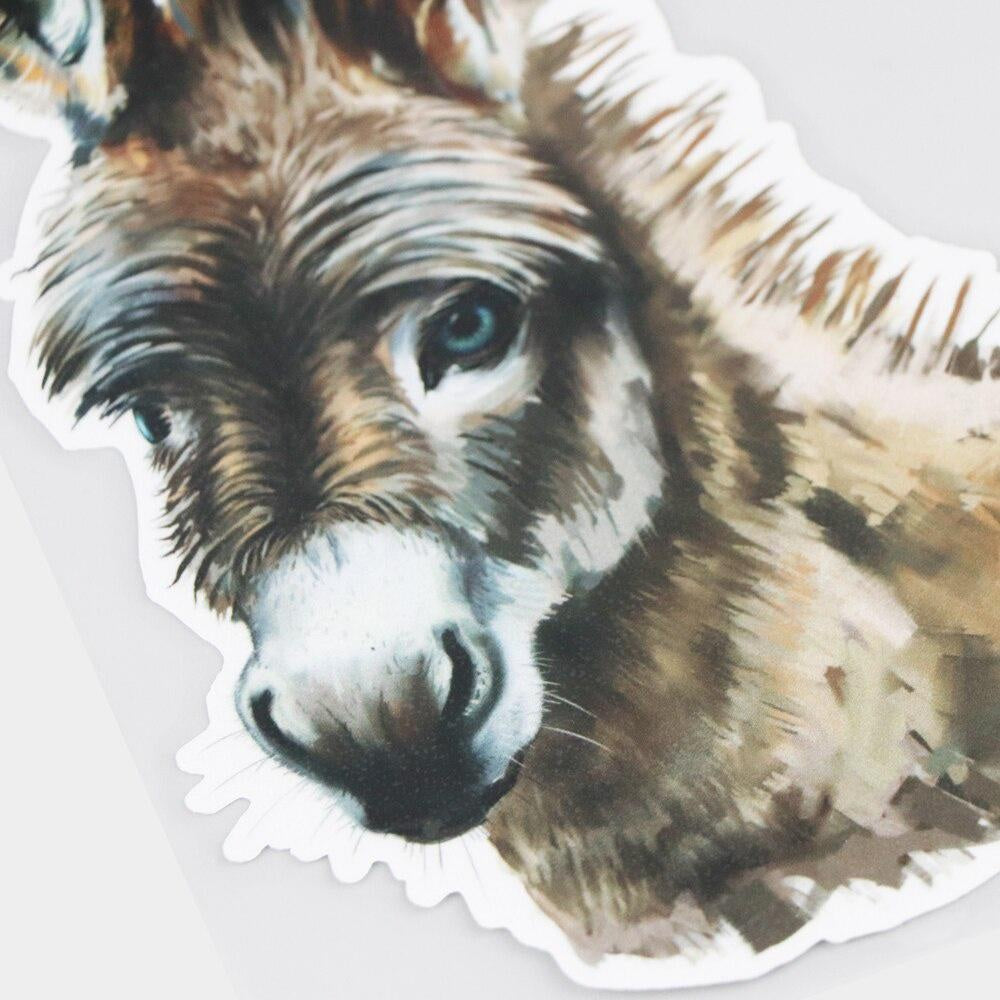 12×19CM Art Pattern Donkey Portrait Scratch Occlusion Cartoon Decals Funny Car Stickers Accessories 21A-0191
