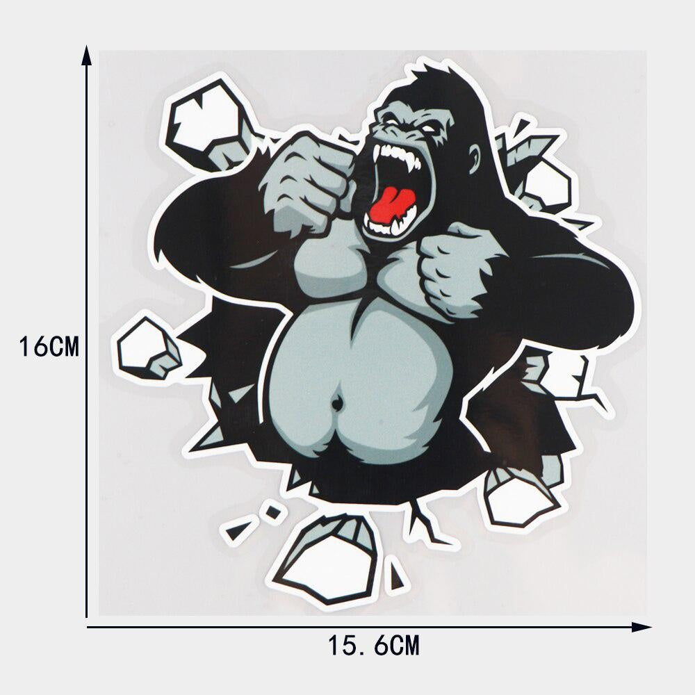 15.6×16CM Poqiang Furious Gorilla Creative Window Door Stickers Car Decoration Accessories 21A-0719