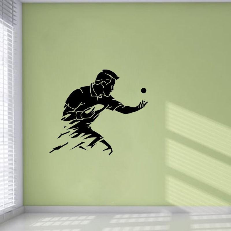 Hot 49CM*42.8CM  Wall Sticker Table Tennis PVC Sitting Room The Bedroom Decor Creative