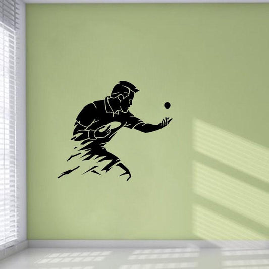 Hot 49CM*42.8CM  Wall Sticker Table Tennis PVC Sitting Room The Bedroom Decor Creative