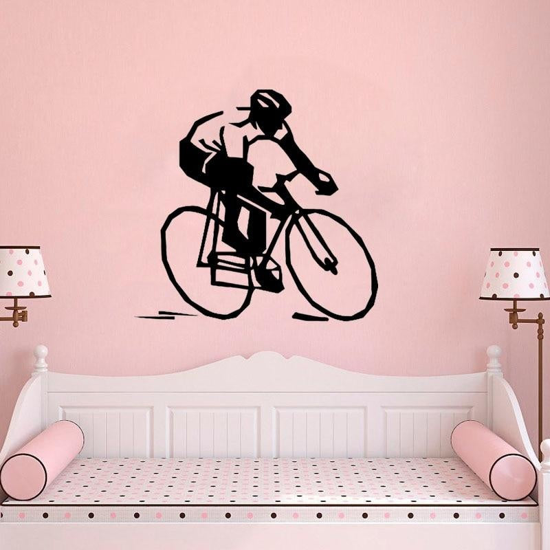 49CM*46.3CM  Lovely Bicycle Wall Stickers PVC Sitting Room The Bedroom Gym W2-491
