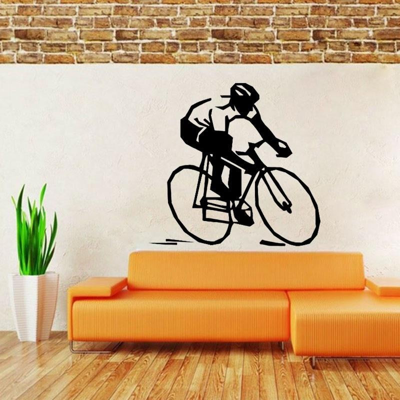 49CM*46.3CM  Lovely Bicycle Wall Stickers PVC Sitting Room The Bedroom Gym W2-491