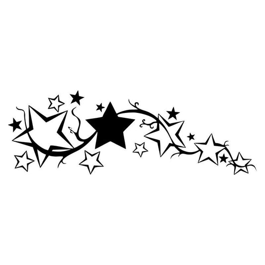 Hot 22.7*7.7CM Bright Stars Car Stickers Personalized Custom Motorcycle Vinyl Decals Black/Silver C7-1679