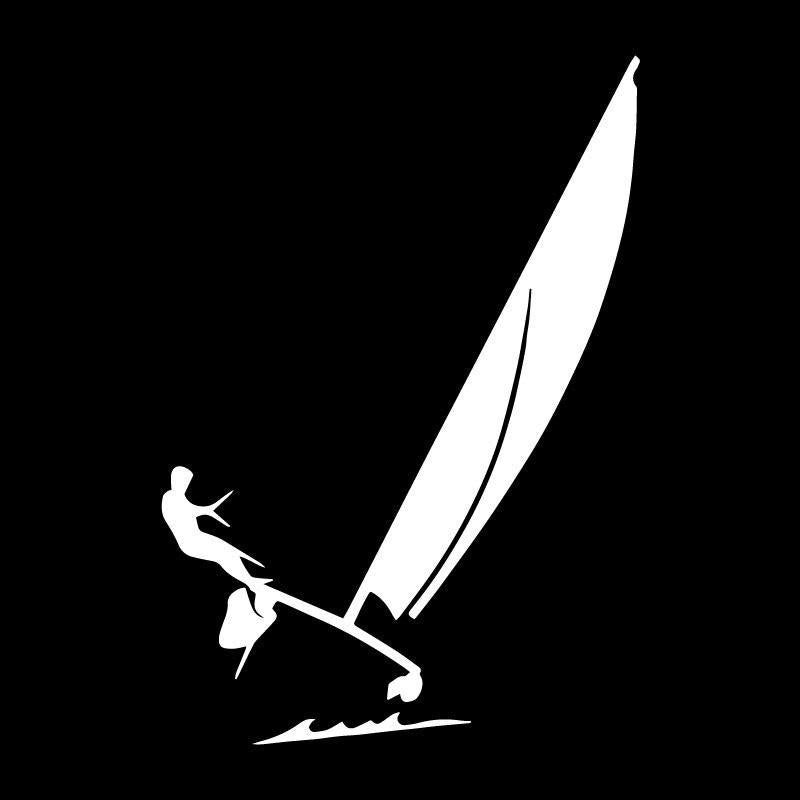 11.9CM*17.61CM Catamaran Hobie Cat Sailing Ocean Car Sticker Decor Car Styling Vinyl Decal Black/Silver C31-0332