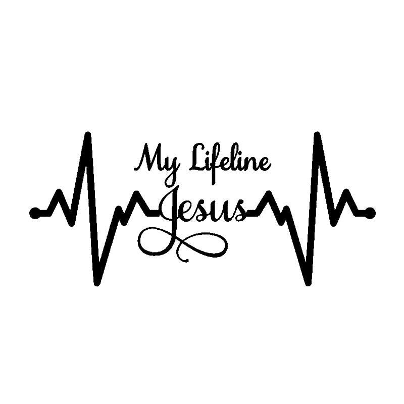 New Fashion My lifeline Jesus Car Stickers Cute Vinyl Car Body Decal Bumper Sticker Removable