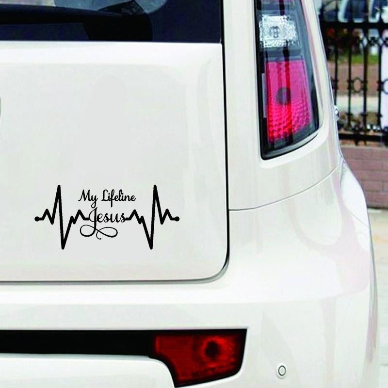 New Fashion My lifeline Jesus Car Stickers Cute Vinyl Car Body Decal Bumper Sticker Removable