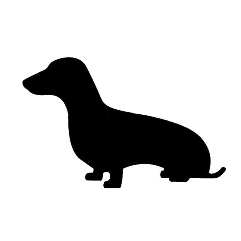 Fashion 15*9.5CM Dachshund Car Sticker Cute Pet Dog Motorcycle Car Stickers And Decals Black Silver