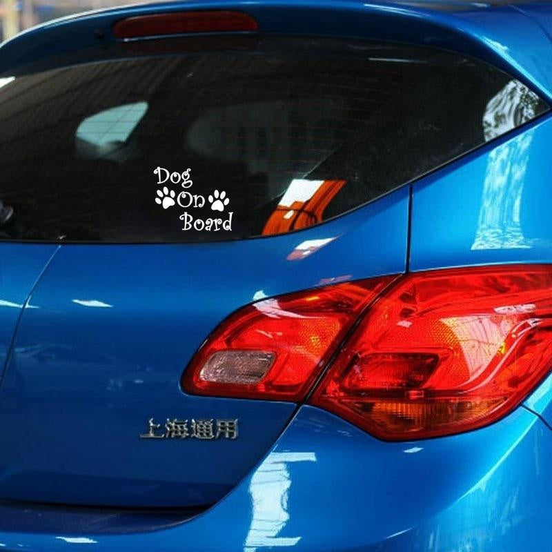 NEW Dog on Board Car Sticker Car-styling Stylish Pet Footprint Paw Puppy  Stickers Decals Auto Decoration Accessories