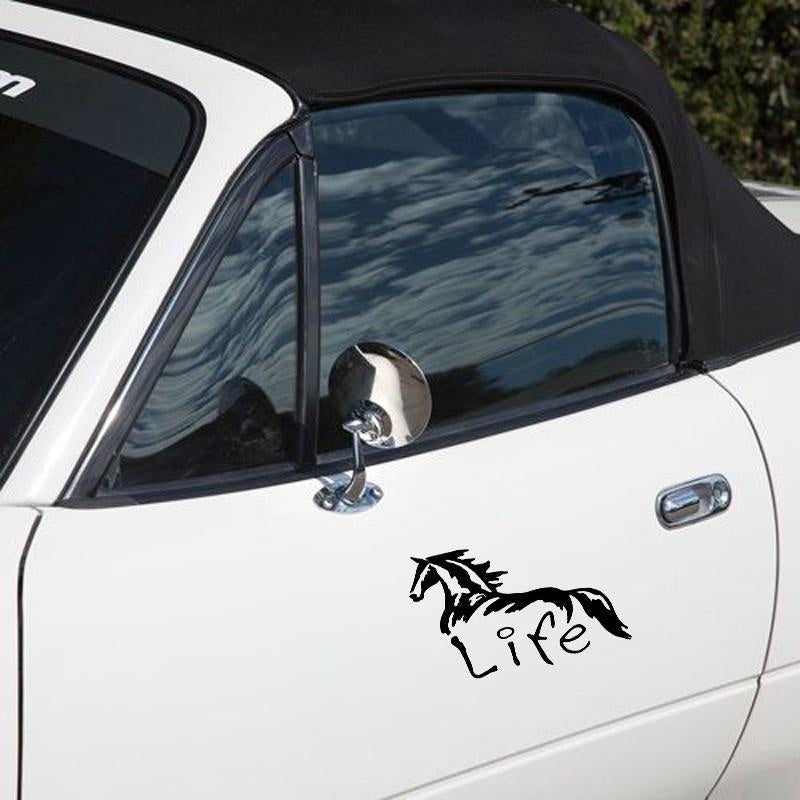Horse Life Vinyl Car Truck Window Sticker Decal Removable Color:Black,Silver