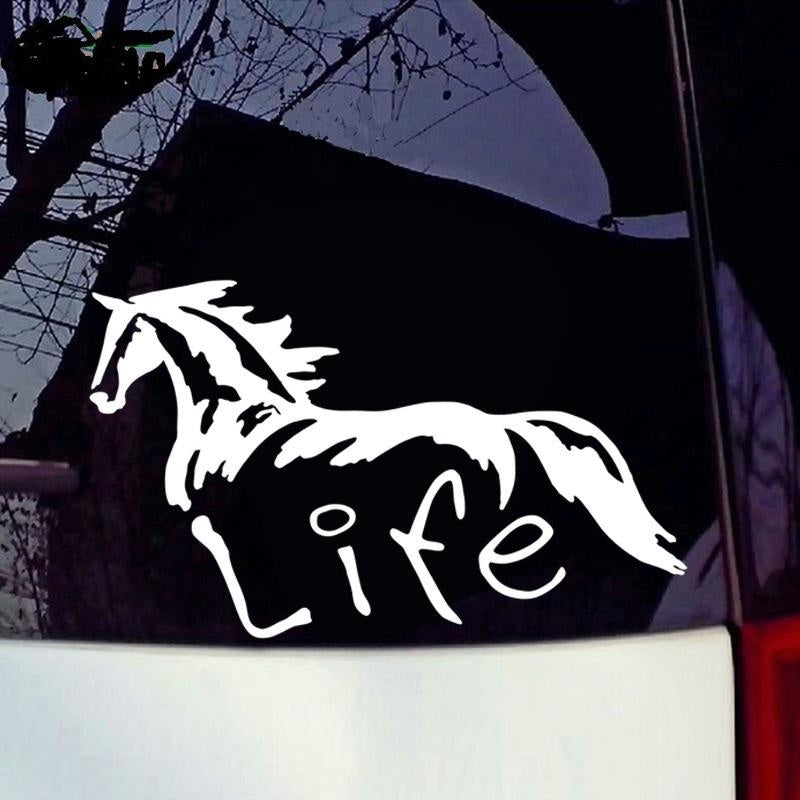 Horse Life Vinyl Car Truck Window Sticker Decal Removable Color:Black,Silver