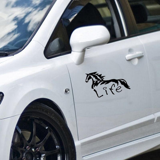 Horse Life Vinyl Car Truck Window Sticker Decal Removable Color:Black,Silver