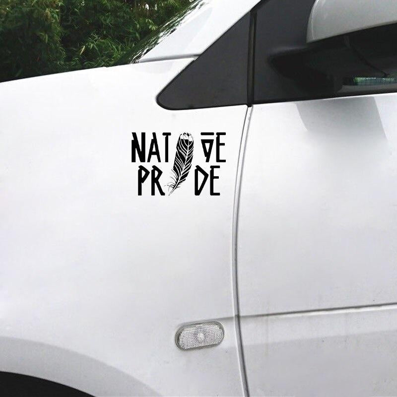15*10CM Fashion Native Pride FEATHER Decals Vinyl Car Stickers Black/Silver