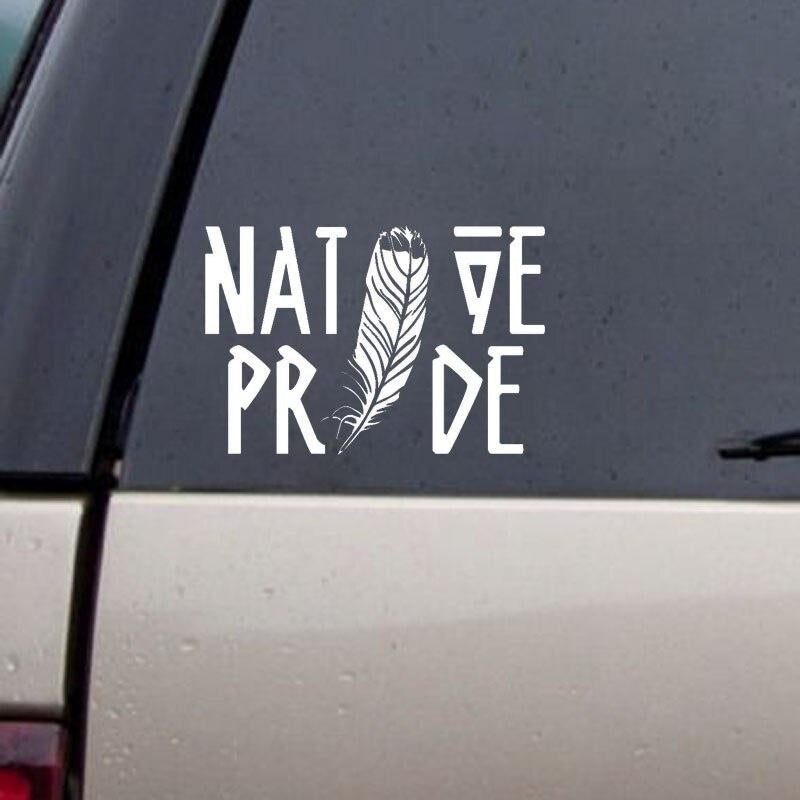 15*10CM Fashion Native Pride FEATHER Decals Vinyl Car Stickers Black/Silver
