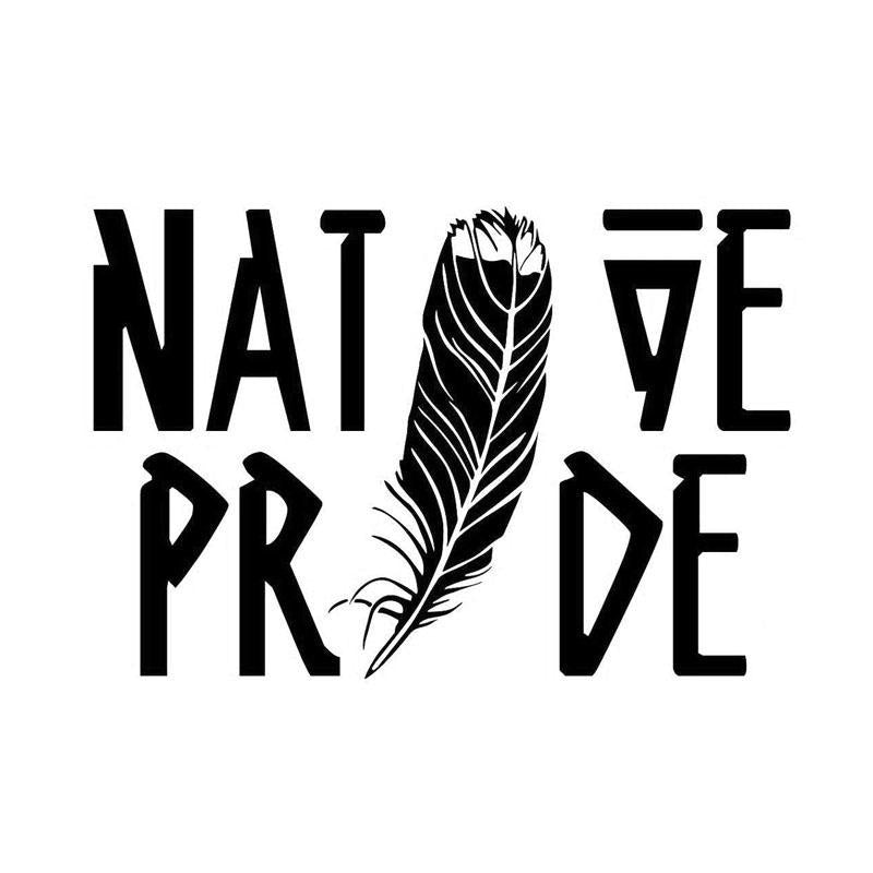 15*10CM Fashion Native Pride FEATHER Decals Vinyl Car Stickers Black/Silver