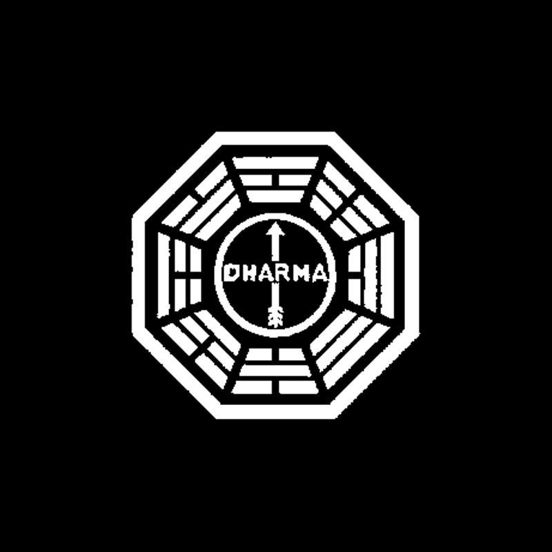 15CM*15CM Lost Dharma Initiative Personality Vinyl Car Sticker Black/Silver Decoration Decal
