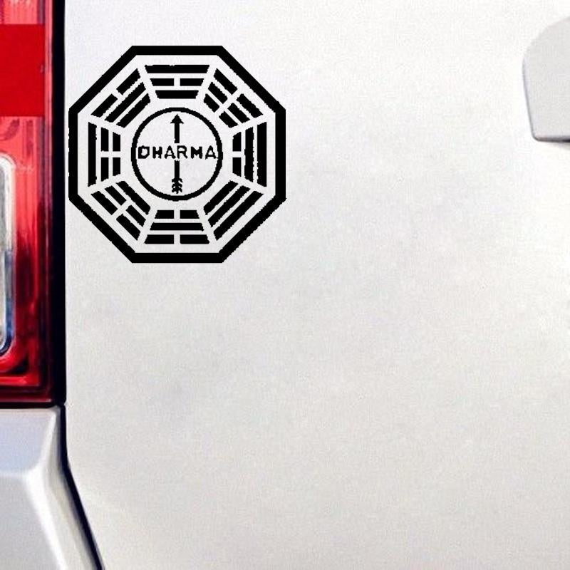 15CM*15CM Lost Dharma Initiative Personality Vinyl Car Sticker Black/Silver Decoration Decal