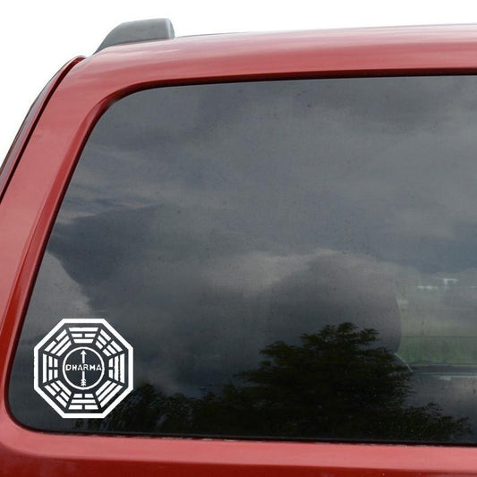 15CM*15CM Lost Dharma Initiative Personality Vinyl Car Sticker Black/Silver Decoration Decal