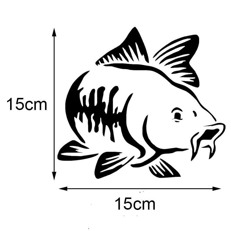 Hot Sale Carp Fishing Car Vinyl Decal Art Sticker Kayak Fishing Car Truck Boat Tribal Car Accessories Silver Laser 15*15 CM