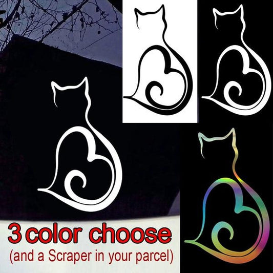 Cute Cats Heart Car Bumper Sticker Auto window vinyl sticker decal Heart Funny Silver/black/Multicolor