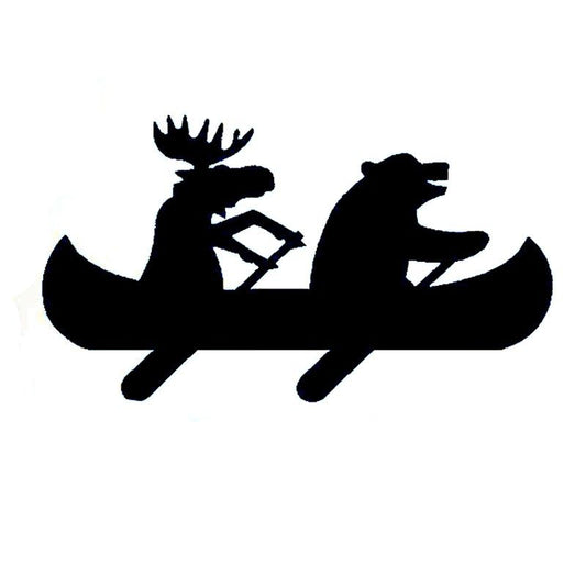 New Fashion 15.4CM*8.7CM Interesting Moose Bear Canoe Decal Vinyl Car Sticker S9-0334