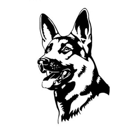 New Brand 8*12.8CM GERMAN SHEPHERD DOG Animal Car Stickers  Classic Personality Decals Black/Silver C6-1371