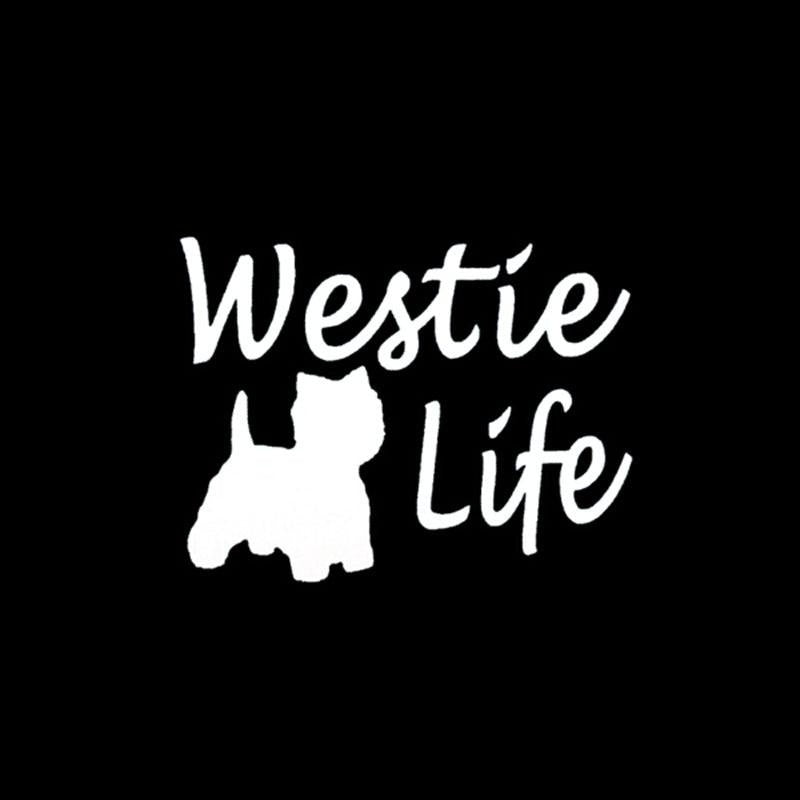 Fashion 13cm*10cm Westie Life Animal Dog Car Styling  Vinyl Decals C5-0585