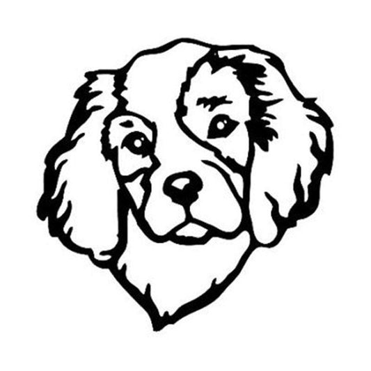 New Fashion 12.7*12.7CM Cavalier King Charles Spaniel Dog Pet Vinyl Decal Window Decorative Car Stickers Black/Silver C6-1759