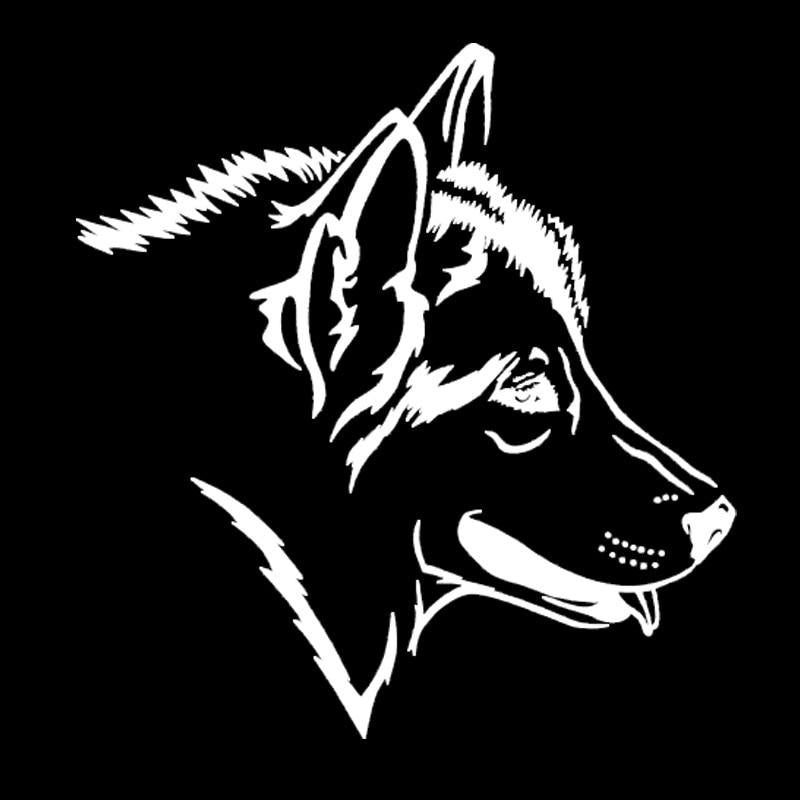 New Fashion 12.4*13.2CM Wolf Dog Vinyl Decal Creative Car Stickers Car Styling Truck Motorcycle Accessories Black/Silver S1-1127