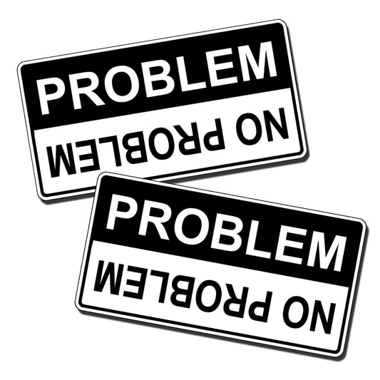 2Pcs No Problem Sticker Graphic Decal 4x4 ATV SxS JK Off Road Caution Die Cut