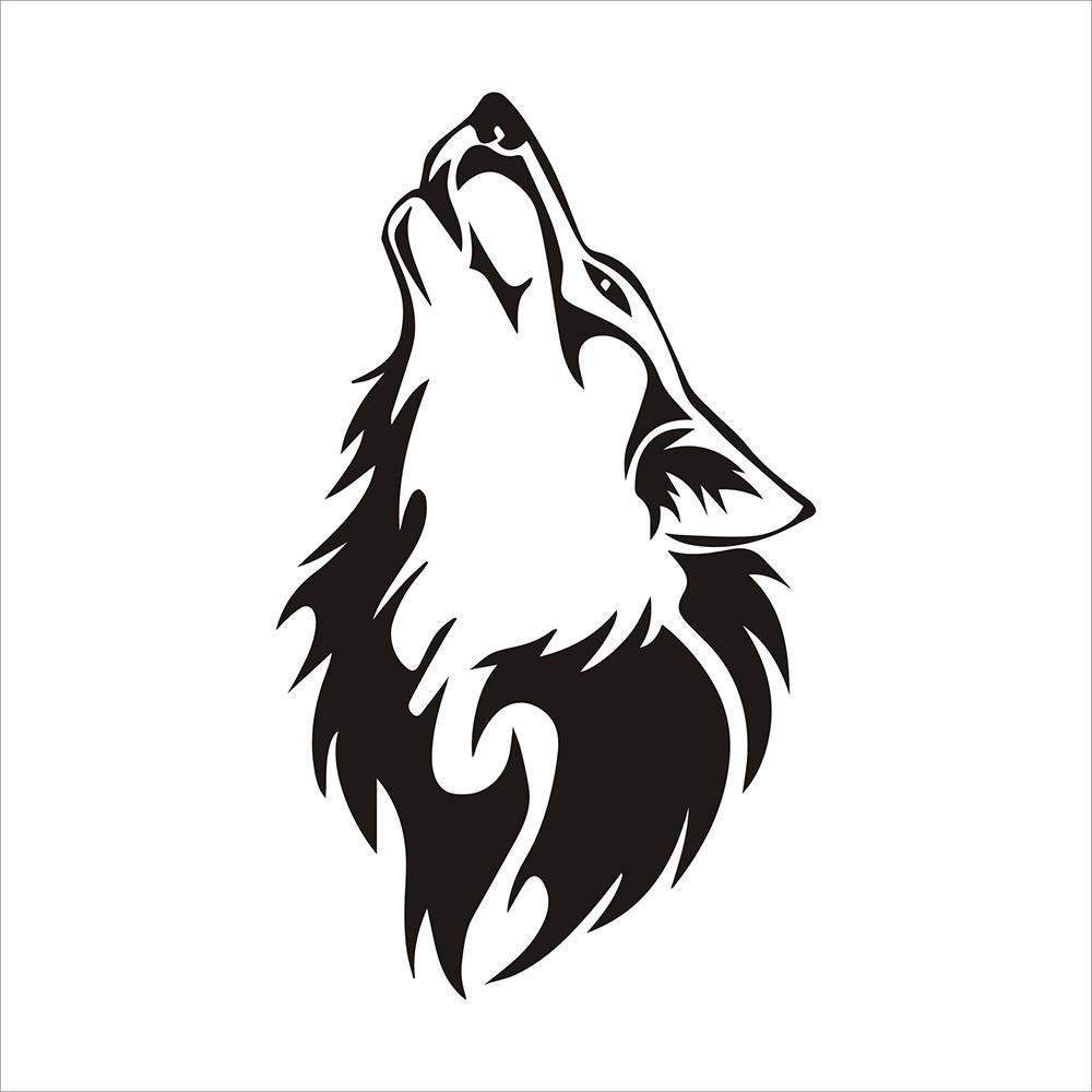 1pcs Fashion Laser Car Sticker Cool Wolf Howling Automobiles & Motorcycles Decoration Waterproof JDM Vinyl Decal,15cm*9cm
