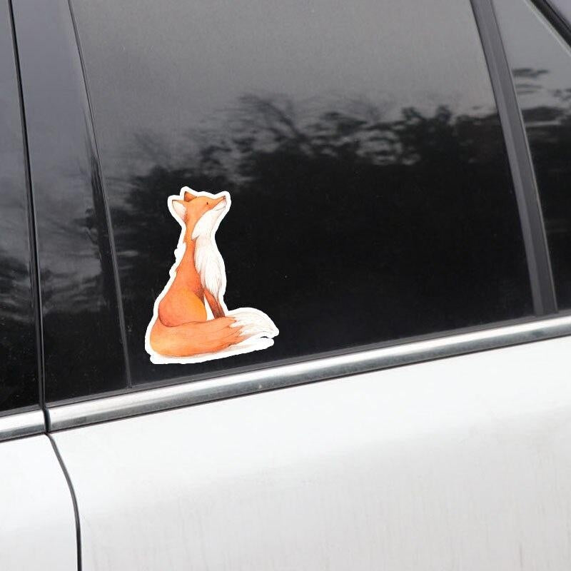 10.8CM*14.5CM Interesting Animal Fox PVC Motorcycle Car-styling Car Sticker Decal